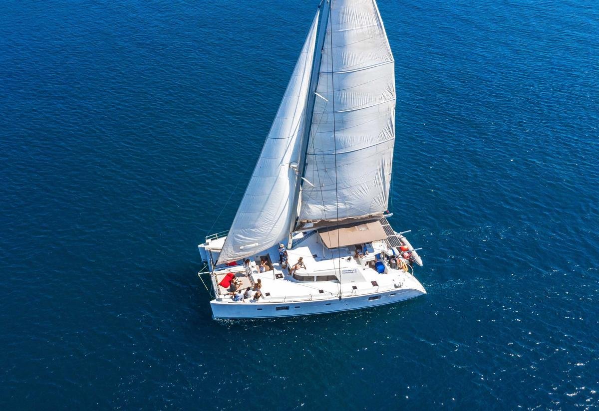 Corporate group event on a chartered catamaran in Phuket