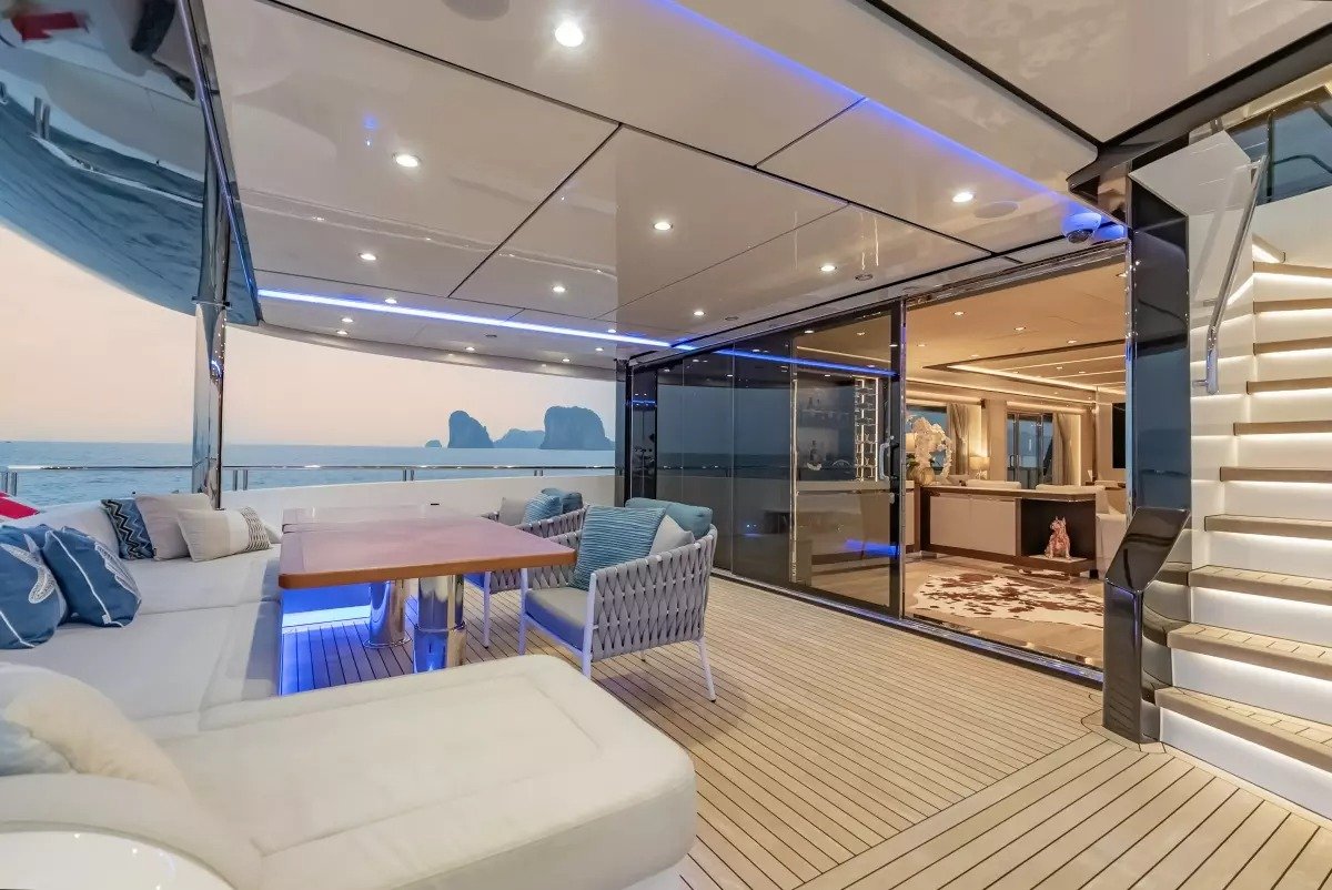 A yacht from the Rent a Yacht Phuket fleet under way in the Andaman Sea